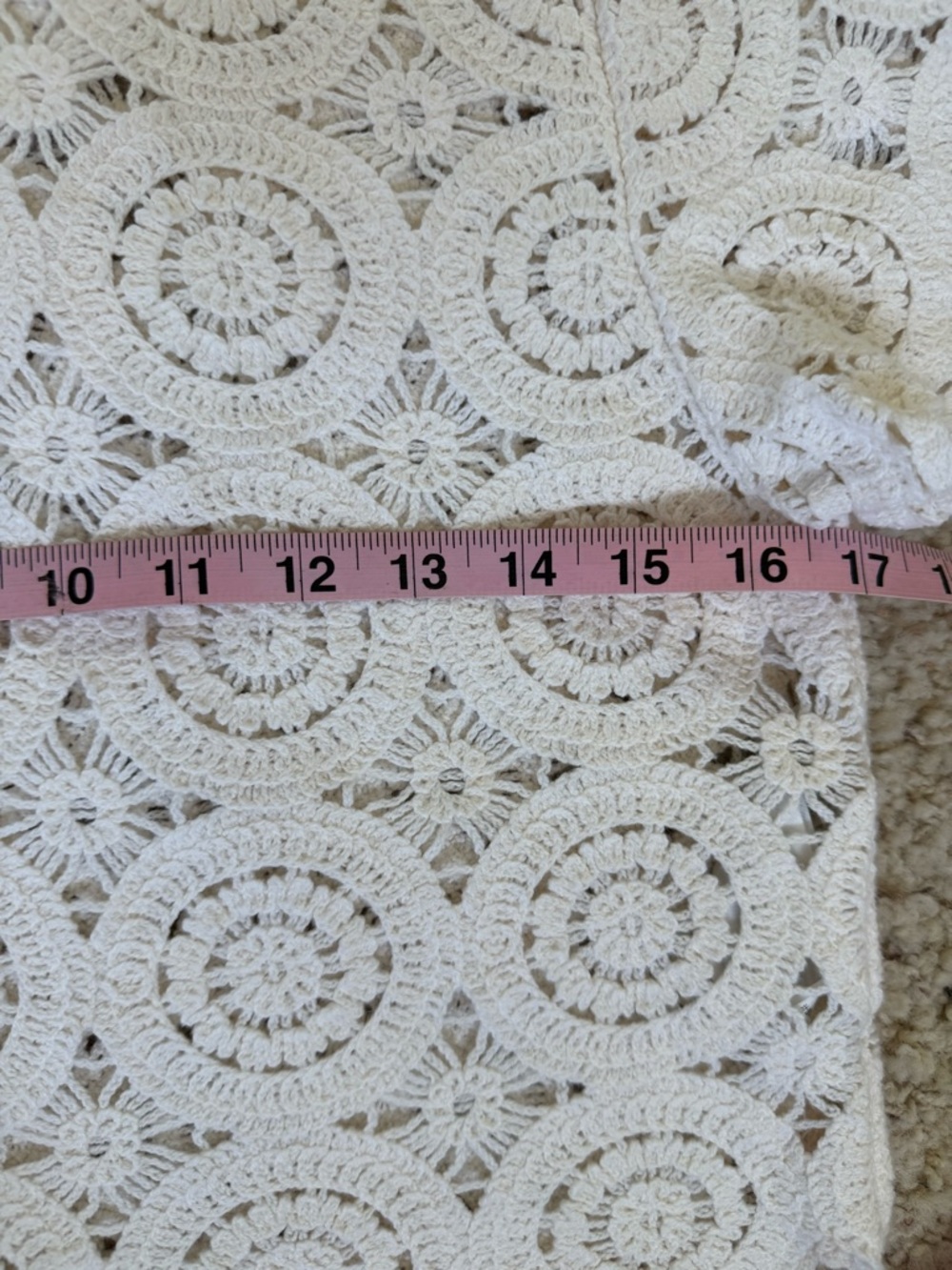 Abercrombie & Fitch White Crochet Lace Mosaic Tile Top Short Sleeve Boho Small - Picture 10 of 12